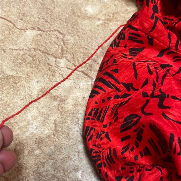 Vintage Lauren Alexandra Red Silk Size 12 Midi Dress - Picture 14 of 15